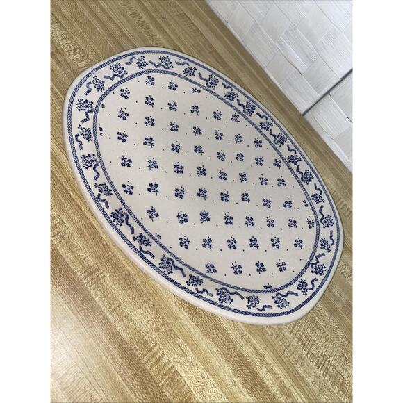 Vintage Johnson Brothers England Petite Fleur Blue 14”x11” Platter Laura Ashley